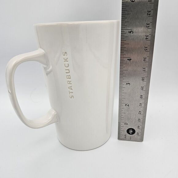 Starbucks 2014 Gold Dot Collection Mug Cup Watercolor Green 16oz Abstract Modern - Picture 3 of 3